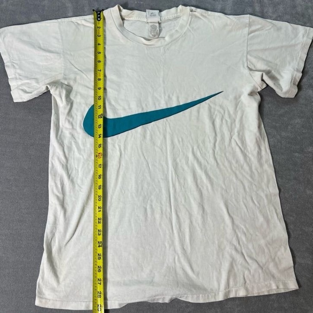 Nike Mens XL Vintage Swoosh T Shirt White Teal USA Single Stitch 90s Graphic - Picture 5 of 12